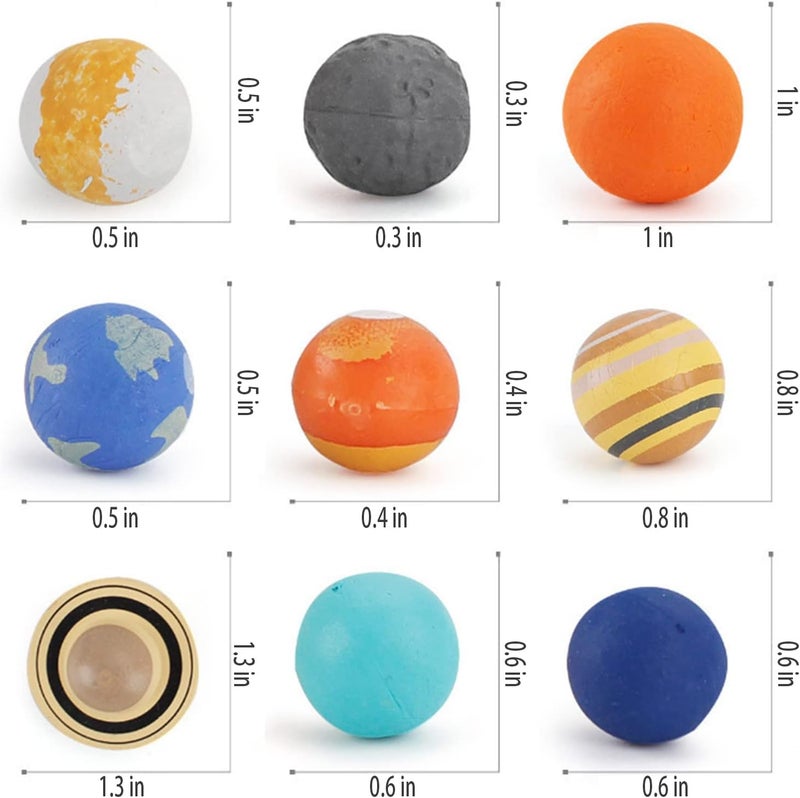 Nine Planets Model, Solar System Planet, Figure Playsets Collection Educational Toy for Astronomy Enthusiast, Fit for Toddlers and Kids suitable for 3+ - Image 3