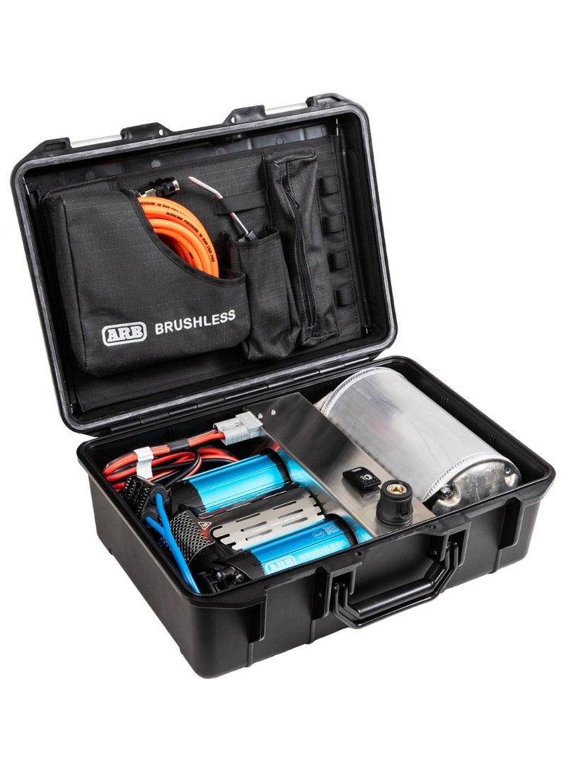 ARB CKBLTP12 Brushless Twin Motor Portable 12V Air Compressor - High Output, Active Cooling, Smart Protection, Includes 20ft Hose & Tire Kit - Image 1