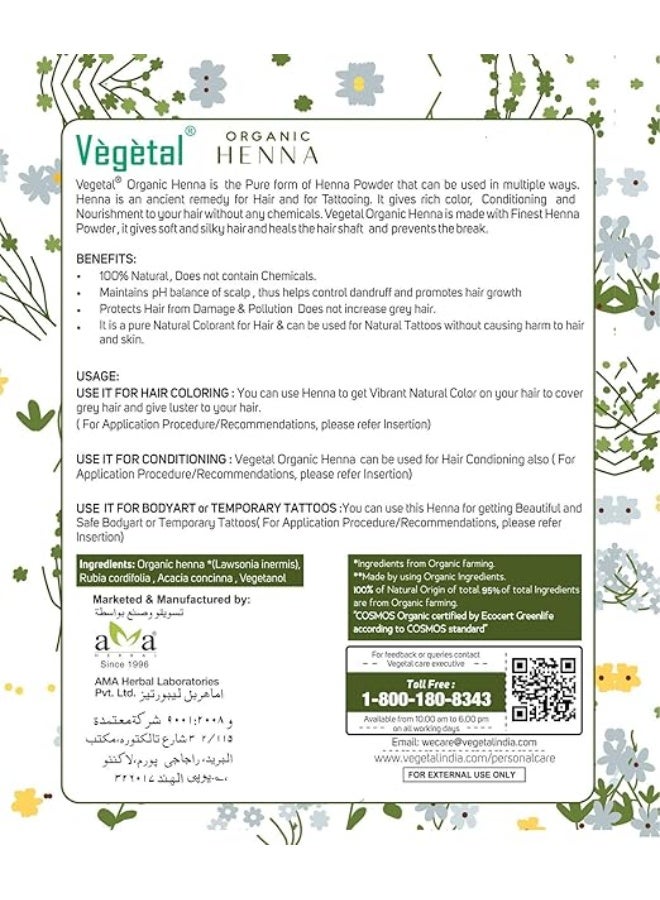 Vegetal Certified Organic And Herbal Henna Powder 100G Twin Pack - Image 3