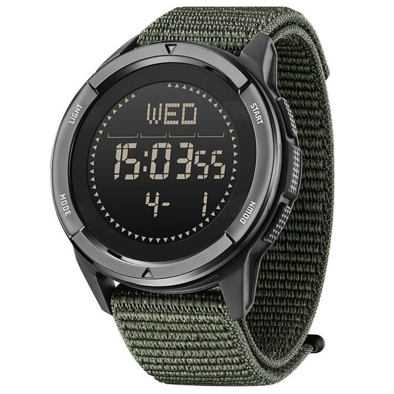 NORTH EDGE Nylon Sport Adventure Chronograph Digital Men's Wrist Watch: Alps, Black, Green - Image 2
