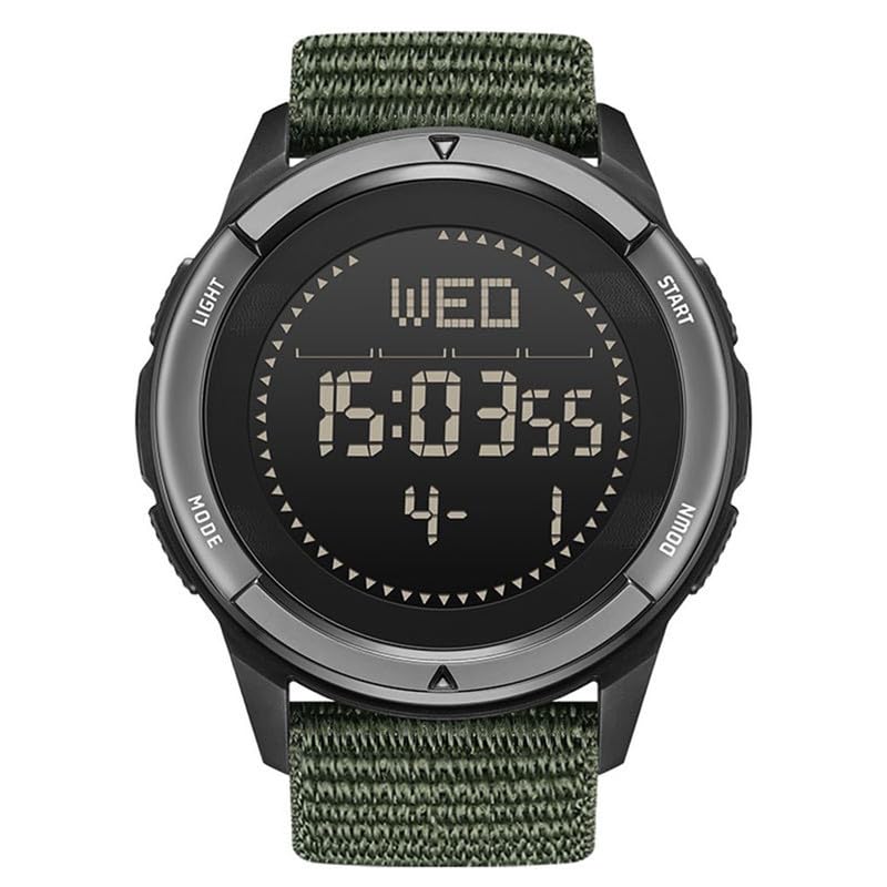 NORTH EDGE Nylon Sport Adventure Chronograph Digital Men's Wrist Watch: Alps, Black, Green - Image 1