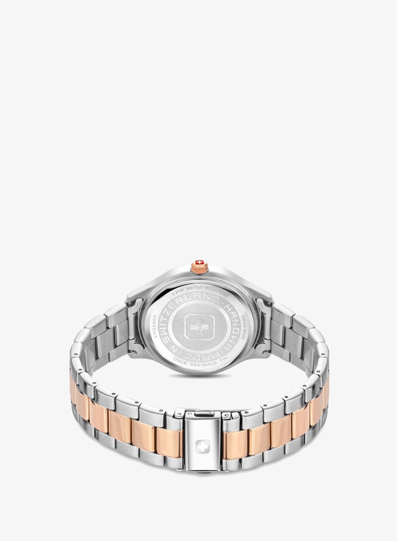Hanowa Ajoie White Mother-of-pearl Dial Gold Silver Stainless Steel Bracelet Analog Watch for Women 38mm - Image 3