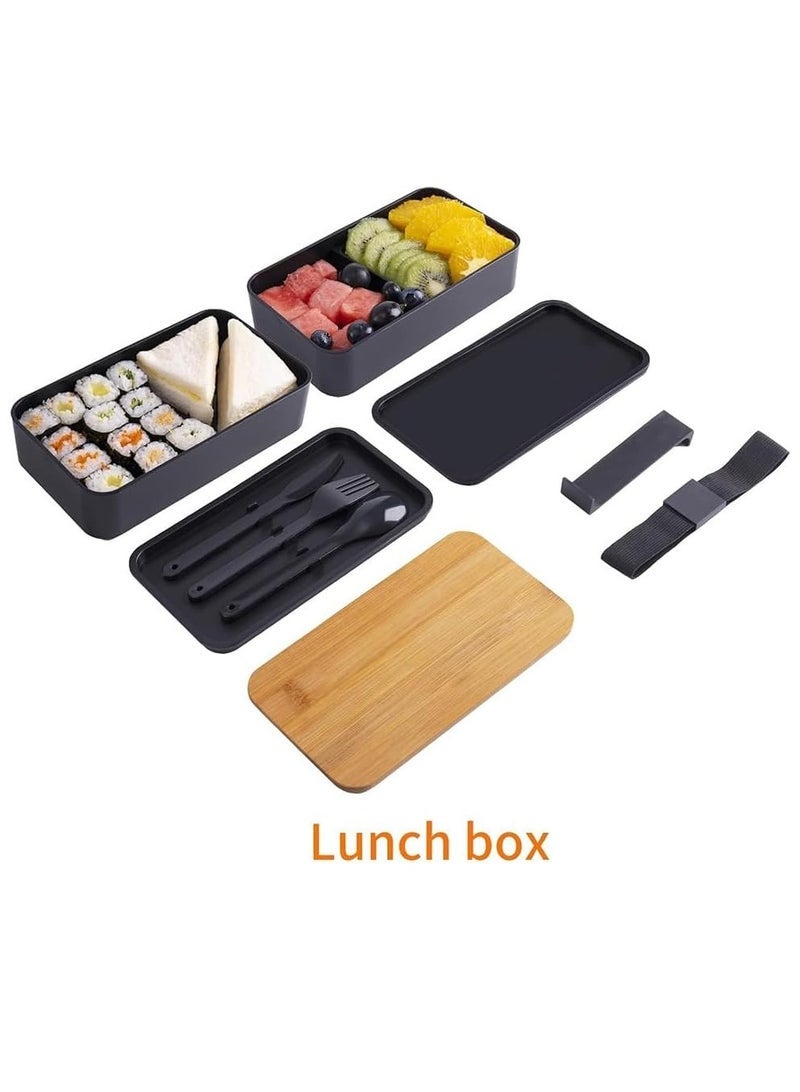 0TO1 TECH Bento Box, Adult Lunch Box with lunch bag,Japanese Stackable Lunch Box with Compartments, Bento lunch Box with Utensil & Chopsticks & Dip Container Set of, Microwavable,1200ML - Image 5