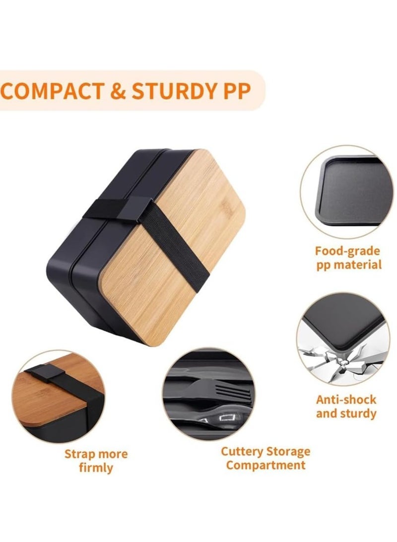0TO1 TECH Bento Box, Adult Lunch Box with lunch bag,Japanese Stackable Lunch Box with Compartments, Bento lunch Box with Utensil & Chopsticks & Dip Container Set of, Microwavable,1200ML - Image 3