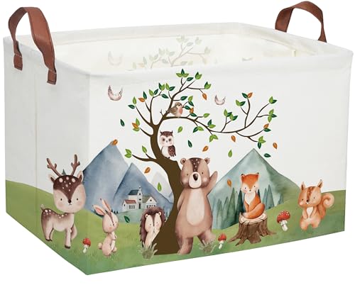 DDBASKET Kids Basket Animal Baskets Cute Storage Bins Rectangular Toy Storage Bin Organizer Book Box Animals Room DecorMountain animal - Image 1