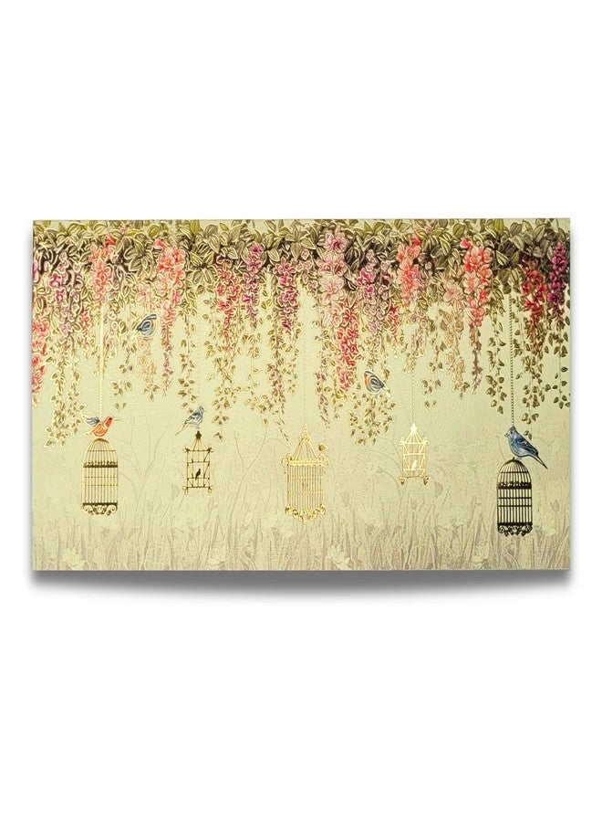 Fonsie cash shagun fancy design envelopes pack of 30 for gifting money on wedding gift, baby shower gift, shagun, family gatherings GOLD STAMPED, UV EMBOSING(Bird floral design) - Image 1