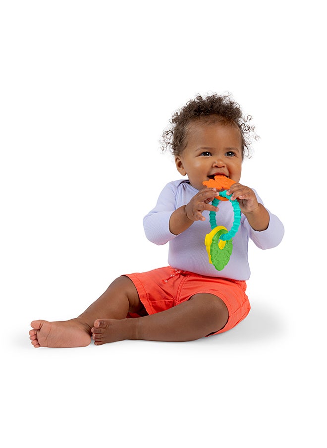 Bright Starts Tropical Chews Silicone Teething Ring - BPA-Free Monkey/Leaf/Banana  - Image 2