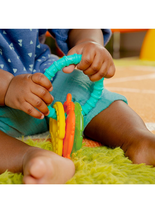 Bright Starts Tropical Chews Silicone Teething Ring - BPA-Free Monkey/Leaf/Banana  - Image 5