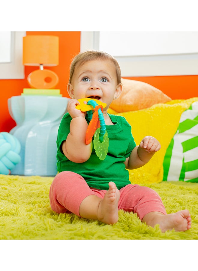 Bright Starts Tropical Chews Silicone Teething Ring - BPA-Free Monkey/Leaf/Banana  - Image 4