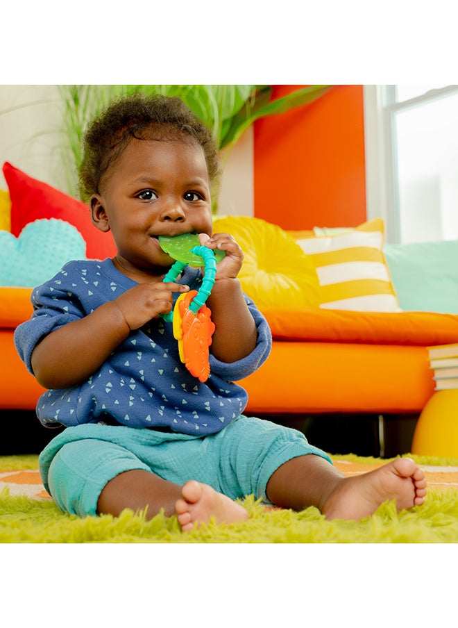 Bright Starts Tropical Chews Silicone Teething Ring - BPA-Free Monkey/Leaf/Banana  - Image 3