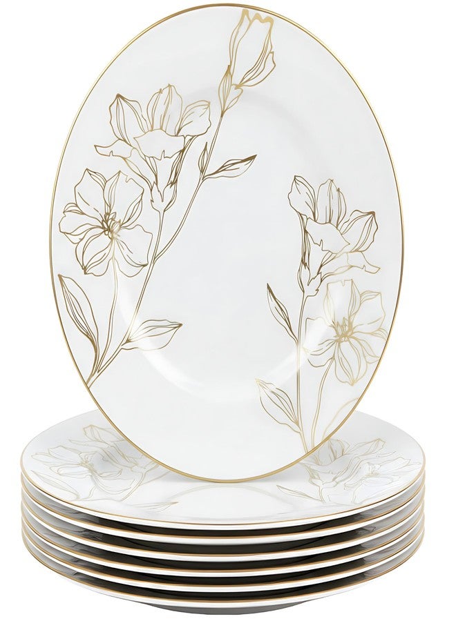 Blue Sky Antique Gold Floral Salad Plates (7", Pack of 10) - Exquisite Design & Premium Quality, Perfect for Upscale Parties & Celebrations - Image 1