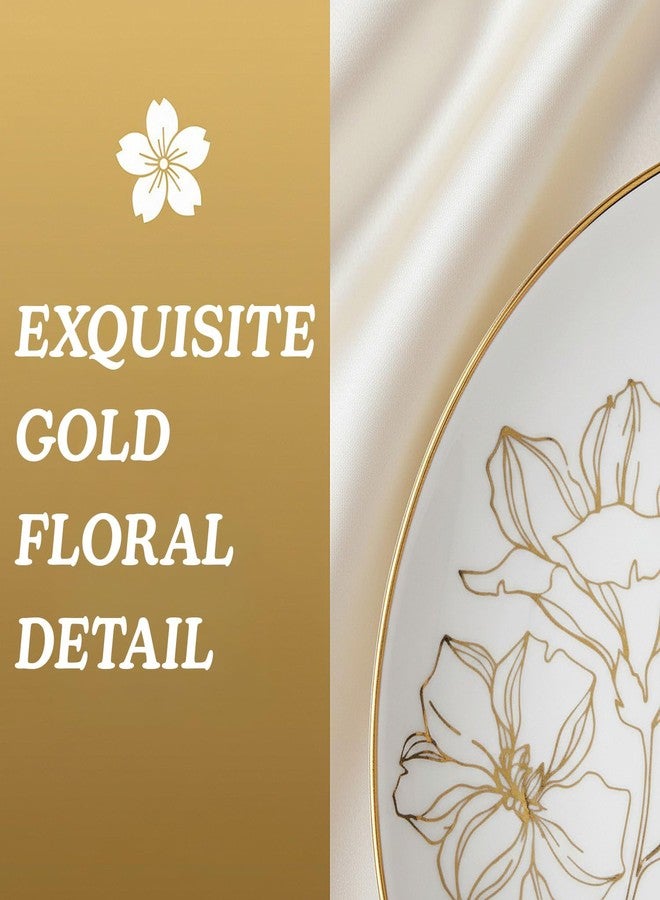Blue Sky Antique Gold Floral Salad Plates (7", Pack of 10) - Exquisite Design & Premium Quality, Perfect for Upscale Parties & Celebrations - Image 3
