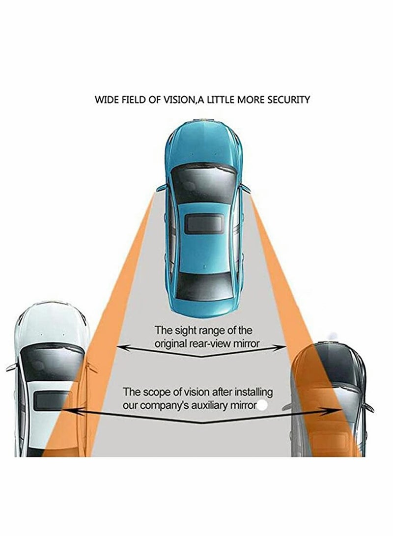 Generic Blind Spot Mirror Rearview Convex Adjustable Side Mirrors 360 Degree Adjustable Extra Wide Angle View For SUV Car Truck Van Traffic Safety  - Image 4