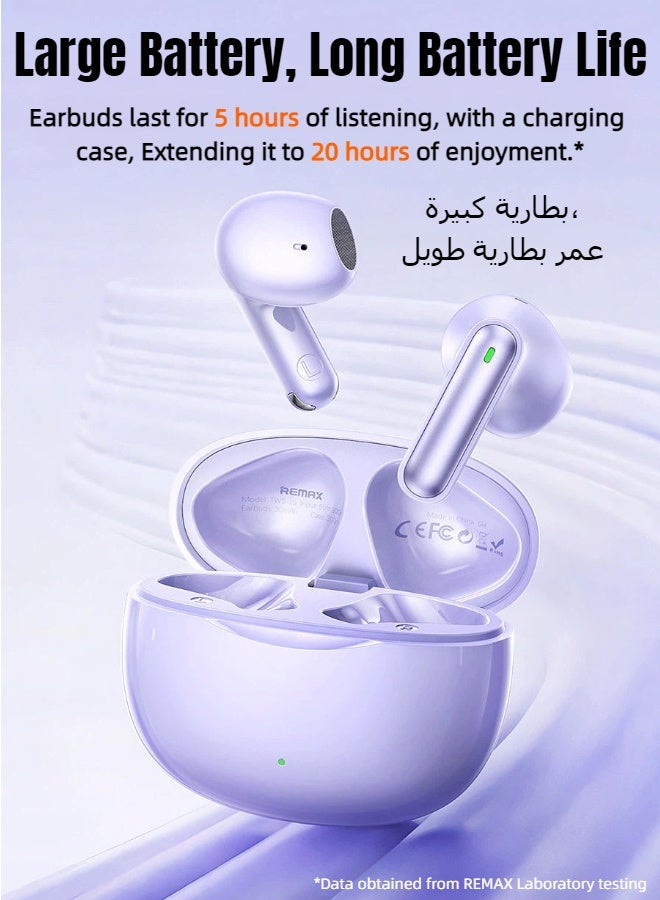 ريماكس سماعات أذن لاسلكية حقيقية TWS-15، صوت ستيريو للموسيقى والمكالمات والألعاب، بلوتوث 6.0، تصميم مريح، عمر بطارية طويل، شحن سريع، صغيرة الحجم وسهلة الحمل، متوافقة مع أجهزة أندرويد/آيفون/آي أو إس، لون أسود - Image 5