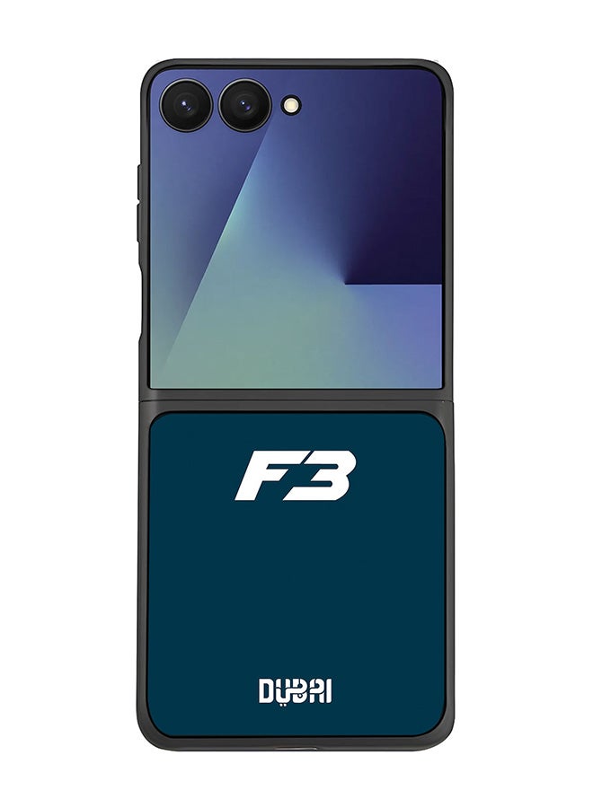 Stylizedd غطاء لهاتف سامسونج جالاكسي Z Flip7، حماية كاميرا نحيفة، غطاء هاتف مضاد للصدمات - فاز3 دبي الأزرق