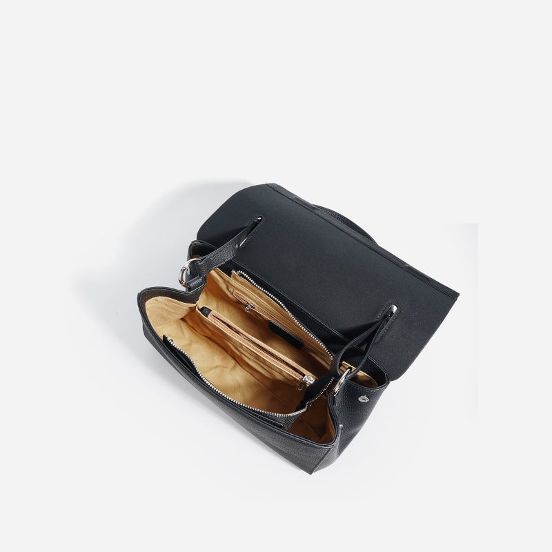 New Litchi Pattern First Layer Cowhide Shoulder Bag Simple Textured Soft Leather Large Capacity Commuter Women'S Bag Niche - Image 4
