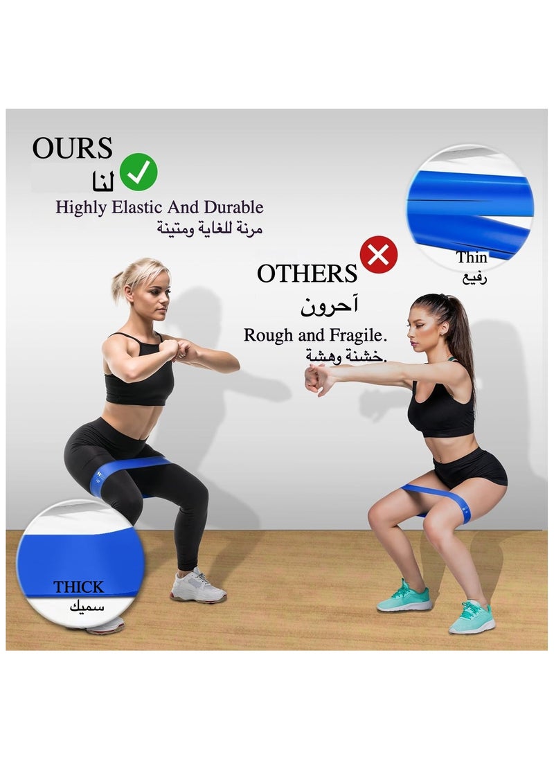 Anmi 5 Pcs Exercise Bands  for Working Out, Set with 5 Resistance Levels for Indoor and Outdoor Fitness, Leg Strength Training, Yoga  - Image 5