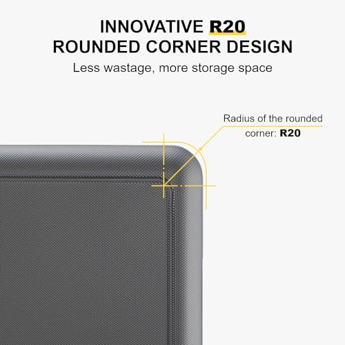 LEVEL8 حقيبة سفر قابلة للدحرجة معتمدة من شركات الطيران، حقائب يد بعجلات، حقائب خفيفة الوزن ذات ملمس مضيء للرجال والنساء، قفل TSA، 20 بوصة، رمادي داكن - Image 5