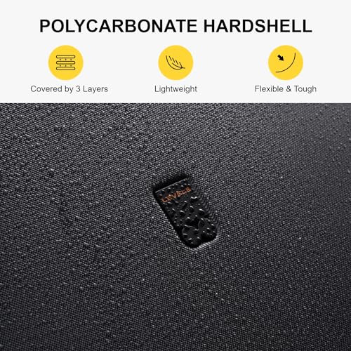 LEVEL8 حقيبة سفر قابلة للدحرجة معتمدة من شركات الطيران، حقائب يد بعجلات، حقائب خفيفة الوزن ذات ملمس مضيء للرجال والنساء، قفل TSA، 20 بوصة، رمادي داكن - Image 4