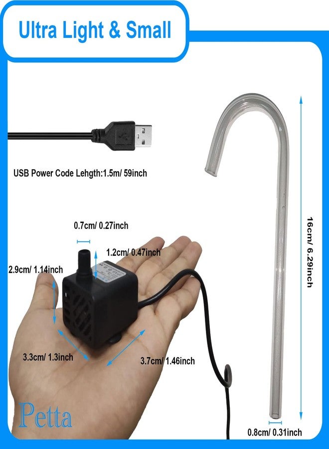 Petta USB Cat Water Fountain,Automatic Pet Fountain with Acrylic Curved Outlet Tube,Dog Water Dispenser for Camping,Outdoors, Bowl NOT Included PC101-1 - Image 5