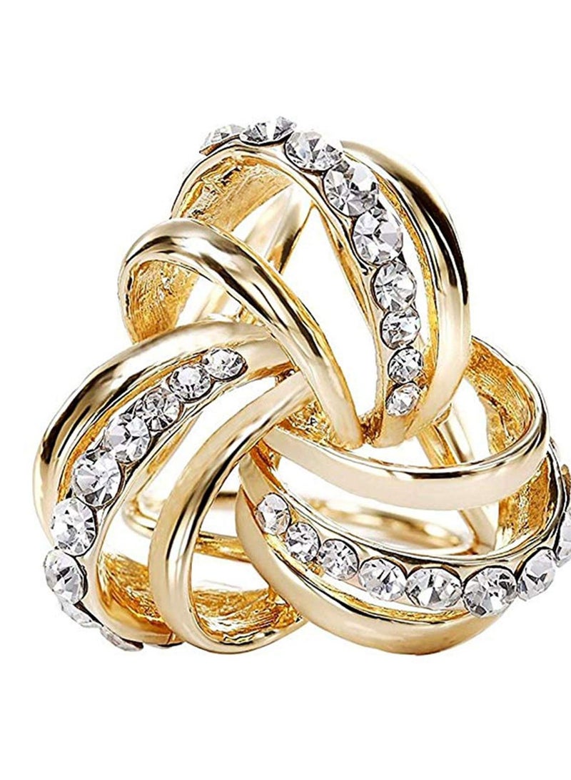 Excefore Ladies Three Rings Silk Scarves Clip,  Simple Fashion Clothing Buckles, Scarf Chiffon Buckle, Suitable for Ladies Girls Clothing Scarf Shawl  - Image 1