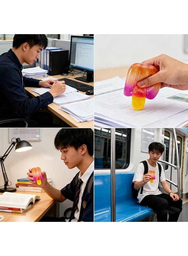 Needoh Cute Ice Cream Design Squeeze Stress Ball Fidget Stress Ball Drop Malt Sugar Balls Sensory for Anxiety Stress Easter Party Favors(F) - Image 3