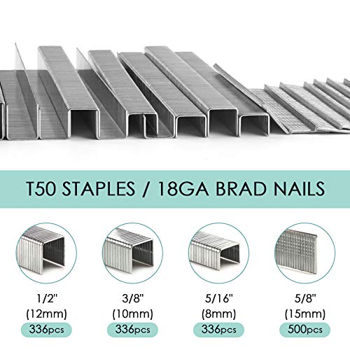NEU MASTER NBS1850 Premium Quality Standard T50 Staples and 18GA Brad Nails for N6013/NTC0060/NTC0070, 1508-Count - Image 3