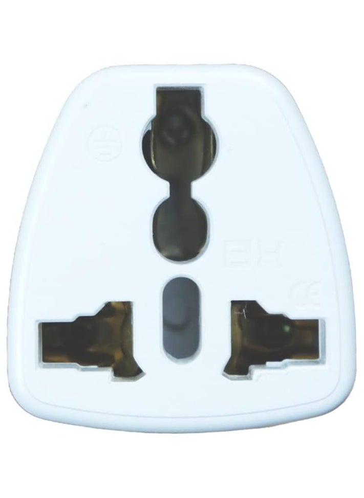 Zolele Universal Power Adaptor 3 Pin Travel Adapter For US/AU/JP/CN Socket UK Plug 250V 13A- White