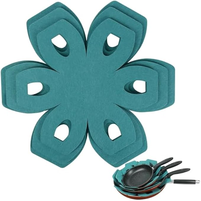 Paporich Pot Pan Protectors 3 Sizes Felt Set Of 6 Green - Image 1