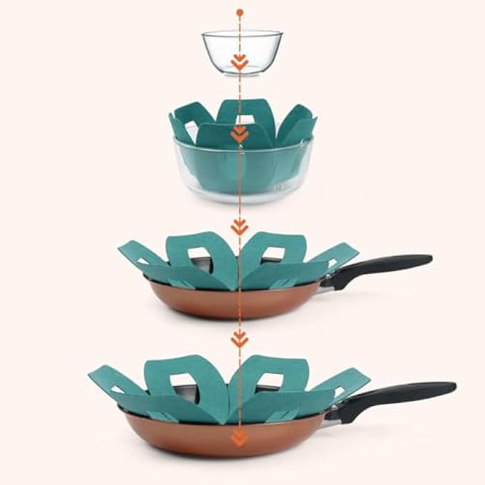 Paporich Pot Pan Protectors 3 Sizes Felt Set Of 6 Green - Image 4