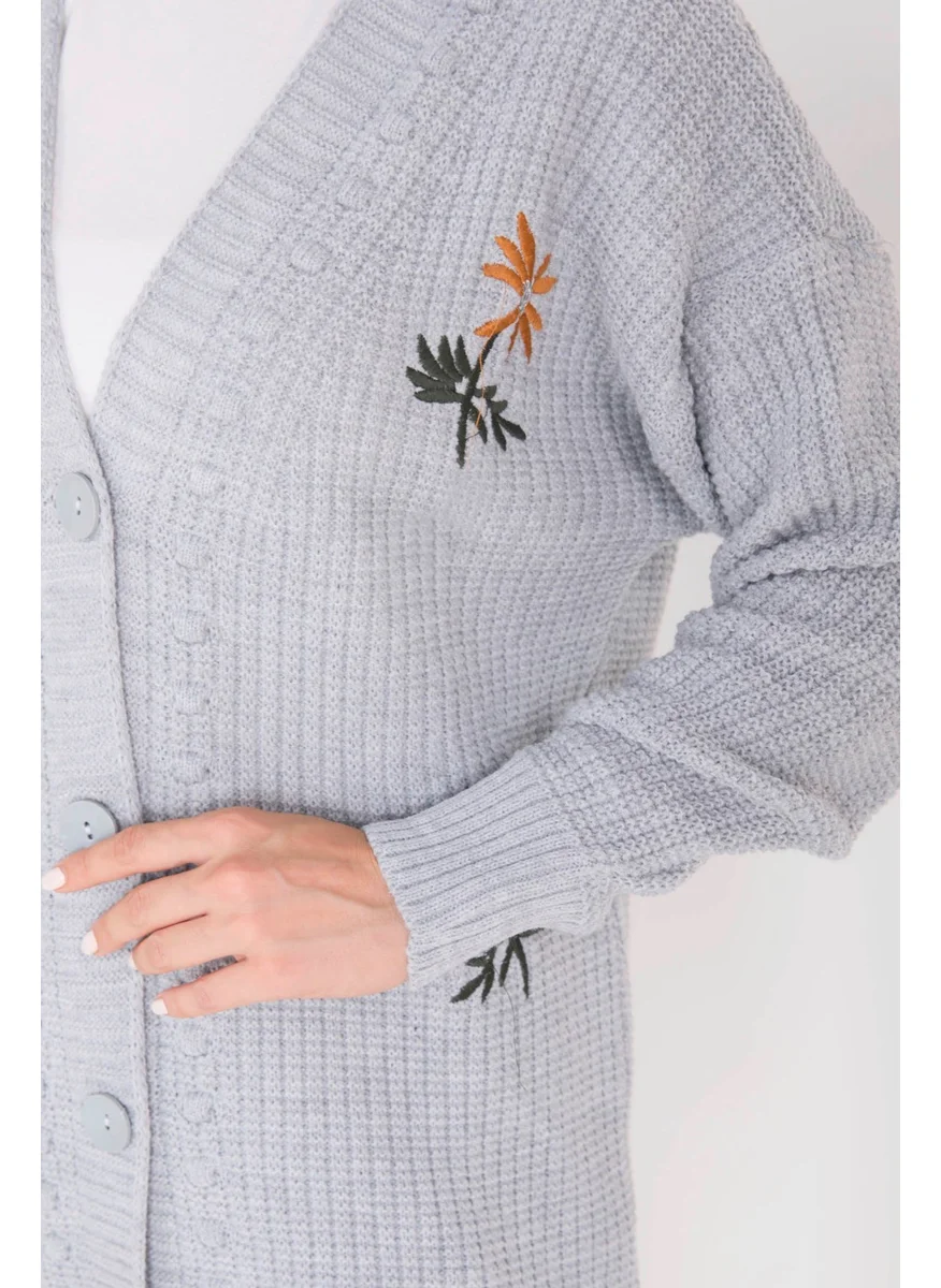 Tofisa 23088-GRI Knitwear Cardigan