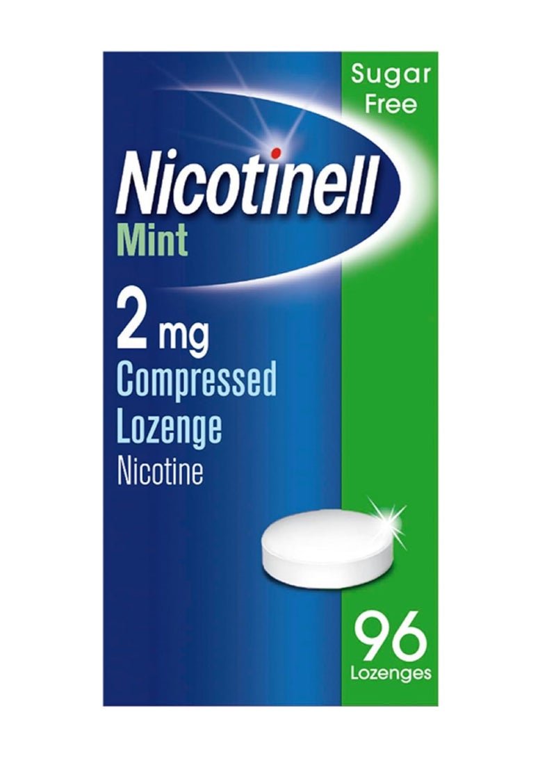 Nicotinell Mint Lozenge 2mg (96 Lozenges), Stop Smoking Aid, Sugar Free Nicotine Lozenges, Fresh Mint Flavour