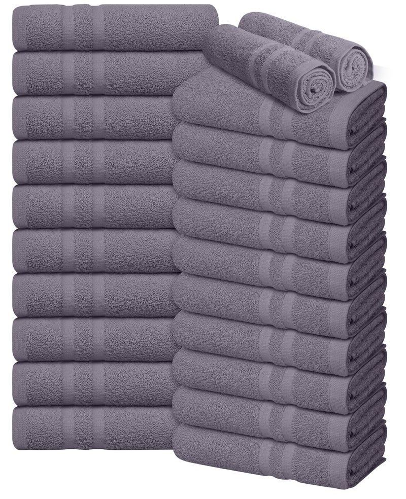 Oakias Oakias 100 Cotton Salon Towels 24 Pack Lavender  16 x 27 Inches Not Bleach Proof Ring Spun Cotton Bulk Hand Towels  Highly Absorbent Quick Dry Facial Hair Spa Gym Salon Towels 