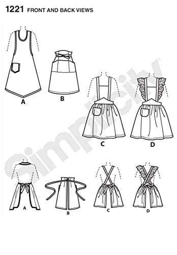 Simplicity Vintage نمط خياطة مئزر نسائي عتيق من سيمبليسيتي 1221 من الأربعينيات، مجموعة خياطة، مقاسات S-L - Image 3