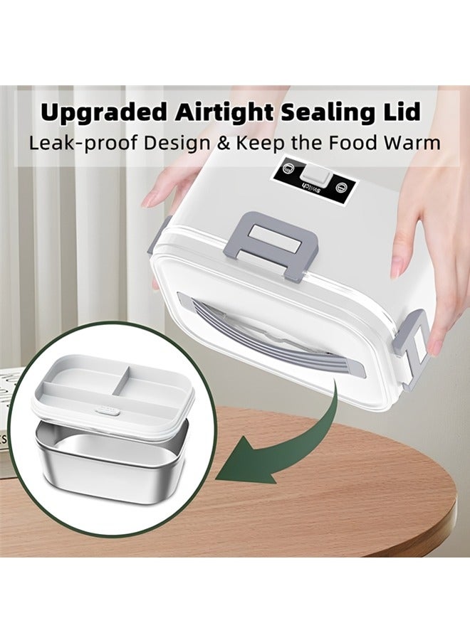 Beauenty Electric Heated Lunch Box for Adults,80W Food Heated 12V 24V 220V Portable Food Warmer Heater,1.8L Leakproof Self Heating Lunch Box Container with Lid for Car Truck Office Home Travel Camping - Image 4