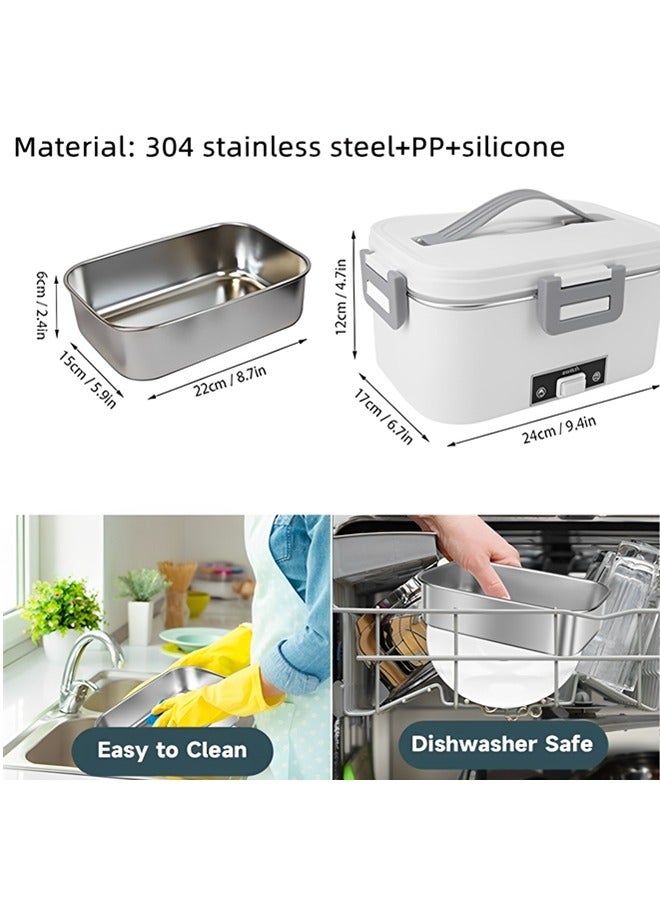 Beauenty Electric Heated Lunch Box for Adults,80W Food Heated 12V 24V 220V Portable Food Warmer Heater,1.8L Leakproof Self Heating Lunch Box Container with Lid for Car Truck Office Home Travel Camping - Image 5