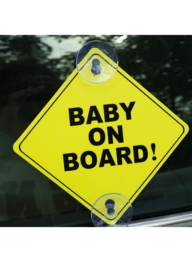 Auconda 2PCS Baby On Board Signs with Suction Cups, 5"x5" Reusable Baby Safety Warning Decal for Car Windows - Image 4