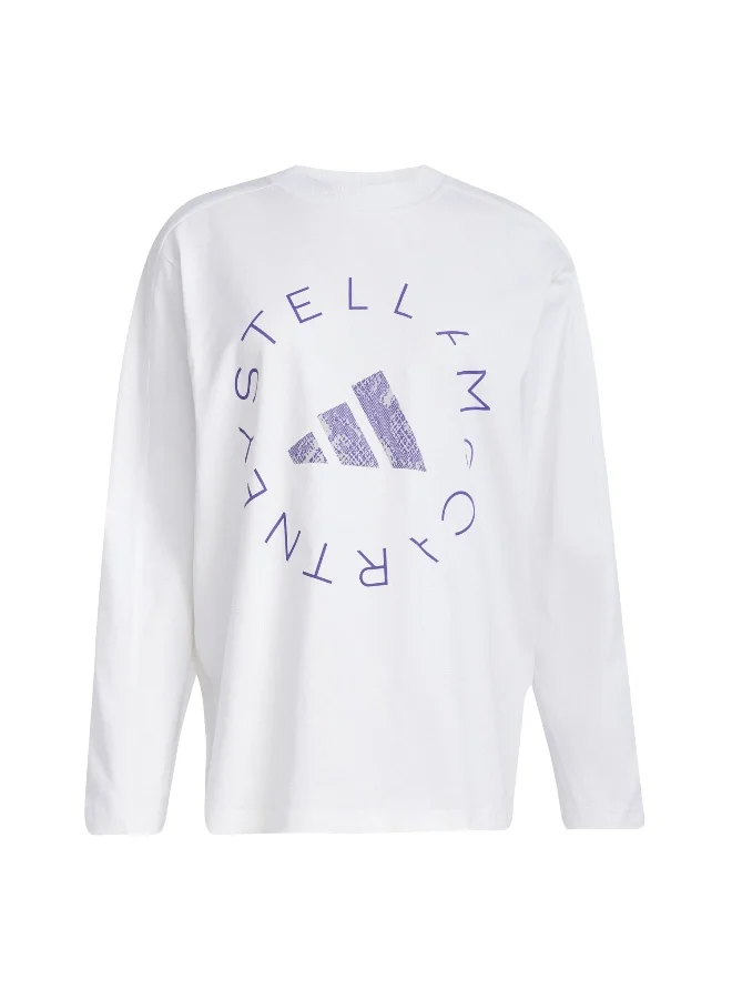 Adidas Asmc Ov Gr Ls T White Training T-Shirts For Women 2XS