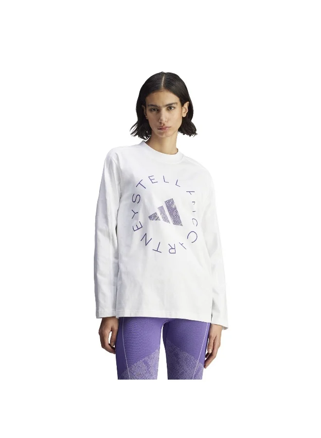Adidas Asmc Ov Gr Ls T White Training T-Shirts For Women 2XS