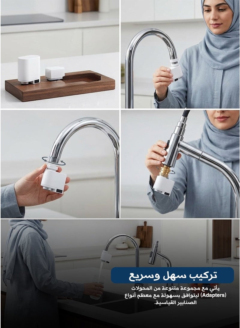 Smart Faucet & Water Converter, Water Saving Device for Kitchen & Bathroom, Dual Sensor, Touchless, USB Rechargeable, Easy Installation - Image 3