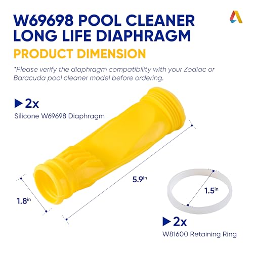 Canamax W69698 Pool Cleaner Long Life Diaphragm Compatible with Zodiac Baracuda G3, G4 Alpha 2 3 - Replaces W81701 W81700 W81600 - Pack of 2 - Image 2
