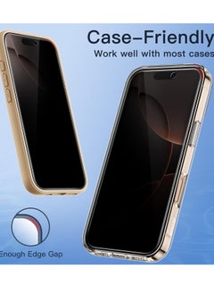 YoYoTech Screen protector Compatible for  iPhone 16 Pro Max 5G Privacy Tempered Glass Screen Protector [Bubble Free][Anti-Glare][HD Full Coverage] [Scratch Resistant] Easy Installation.  - Image 2
