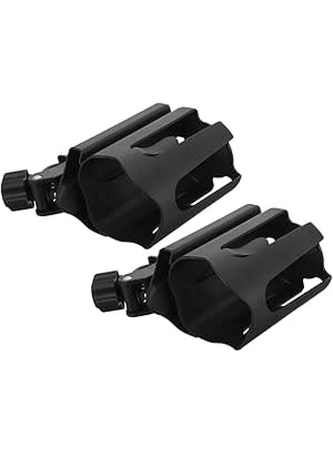Adjustable Cup Holder For Wheelchairs Walkers Strollers 2 Pack Black - Image 1