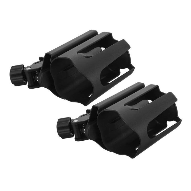Adjustable Cup Holder For Wheelchairs Walkers Strollers 2 Pack Black - Image 2