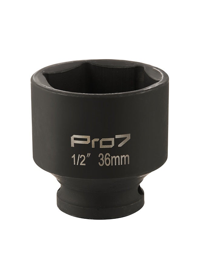LAWAZIM Pro7 1/2inch Drive Shallow Impact Socket - CR-MO 6 Point Metric Size 36mm - Hex Shallow Socket for Tight Spaces for Ratchets & Torque Electric Wrenches - Ideal for Wheel, Axle & Suspension Use - Image 3