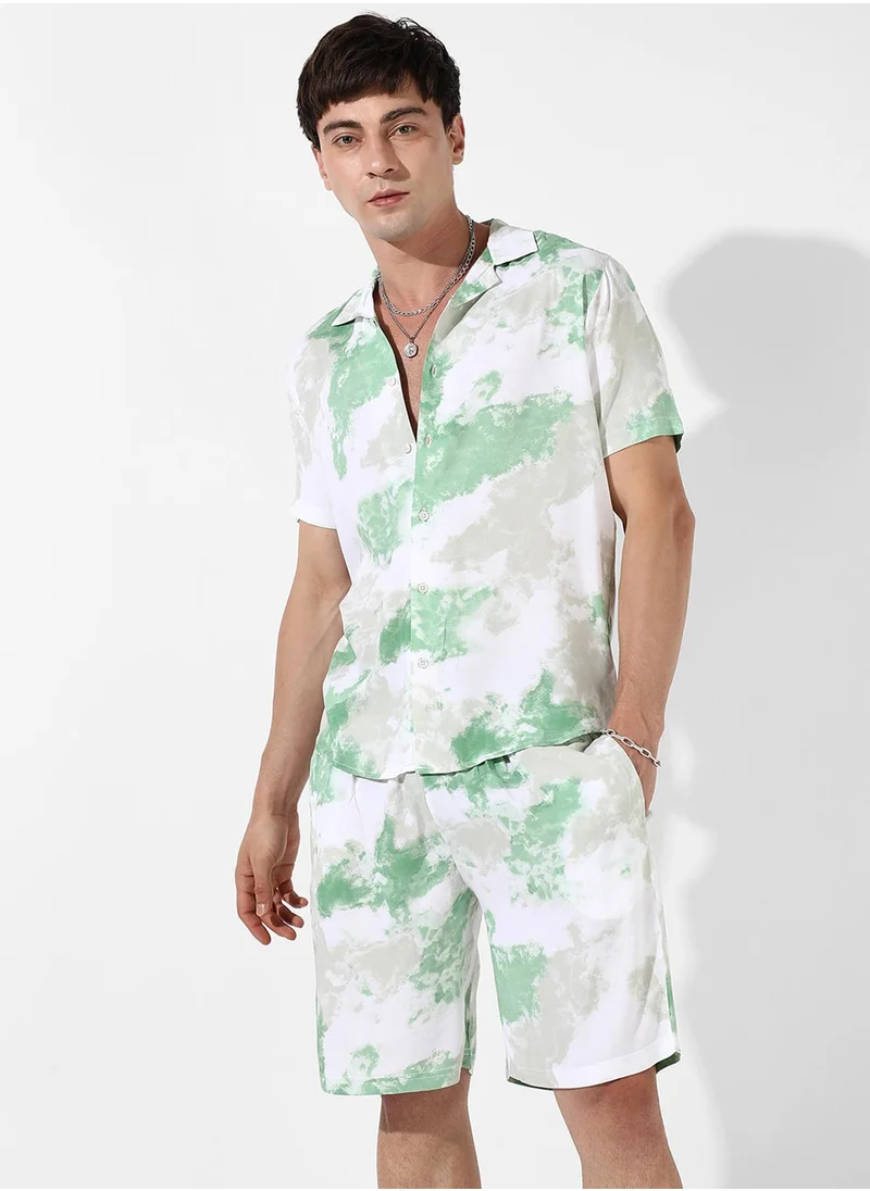 Campus Sutra Men's Tie-Dye Print Casual Co-Ord Set