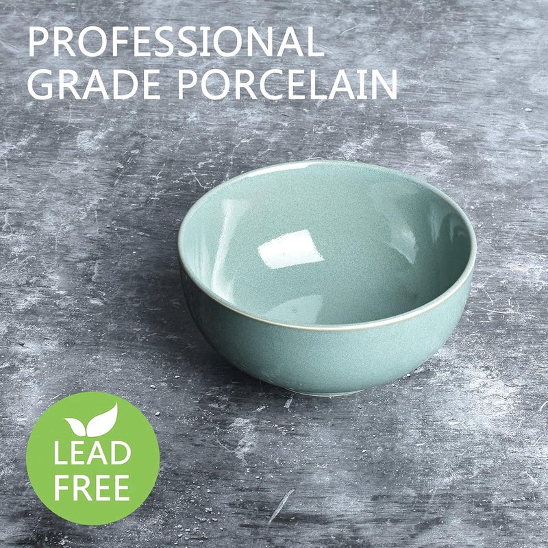 Bosmarlin Ceramic Soup Bowl Set of 4 24 Oz Cereal Bowl for Oatmeal Dishwasher and Microwave Safe 575 Inches Sage Green - Image 3