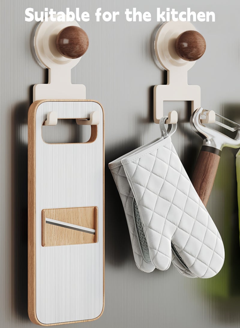 2 قطعة من خطافات الحقيبة المكتبية، خطافات قوية بقاعدة شفط، خطافات مناشف الحمام، خطافات تعليق الحقائب تحت المكتب، للحقائب والمظلات وسماعات الرأس، للمكتب والحمام والمطبخ (لون الجوز الأسود والأبيض) - Image 4