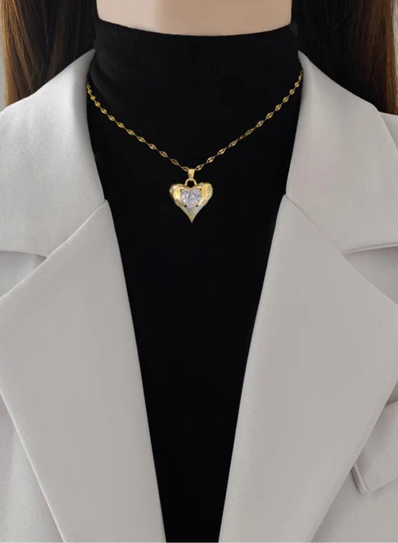 إيكوال سلسال نسائي مصنوع من الاستانلس ستيل مطلي باللون الذهبي - Image 1