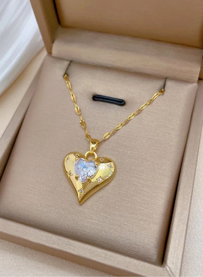 إيكوال سلسال نسائي مصنوع من الاستانلس ستيل مطلي باللون الذهبي - Image 2